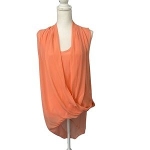 Gold Hawk Draped Silk Top - Sz S